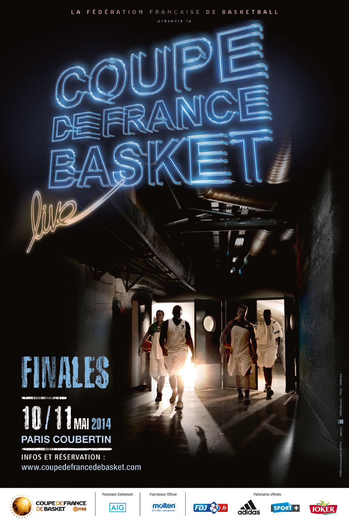 Affiche de la coupe de france de basketball de 2014 au Paris Coubertin