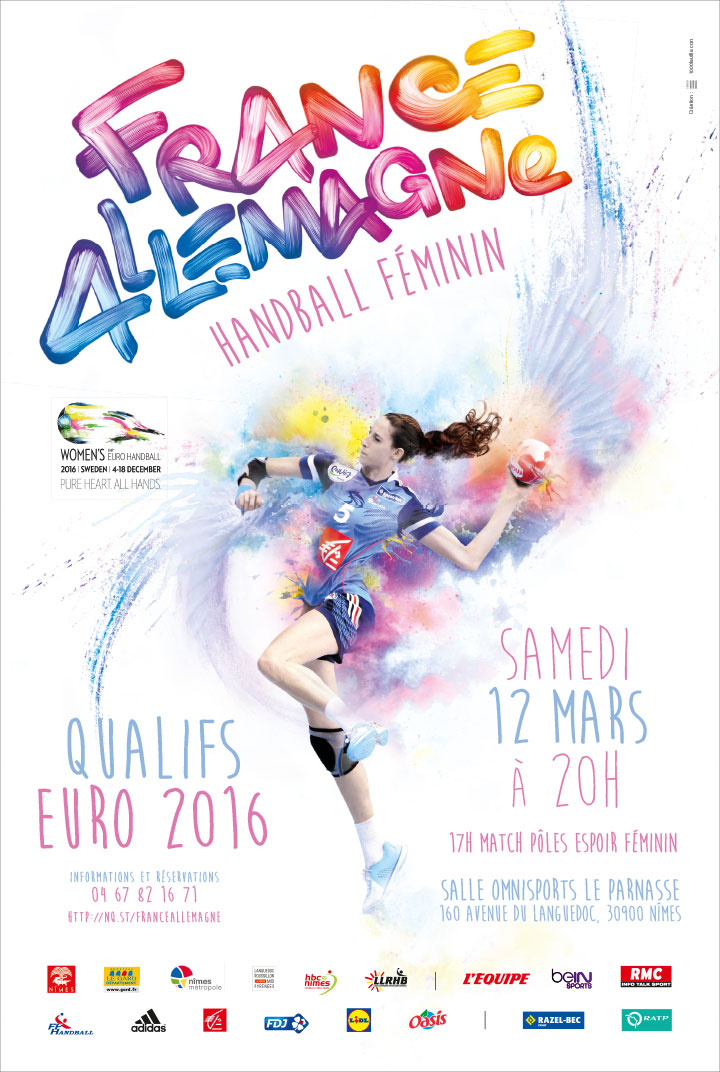 Affiche pour des campagnes de matchs de Handball féminin en 2016